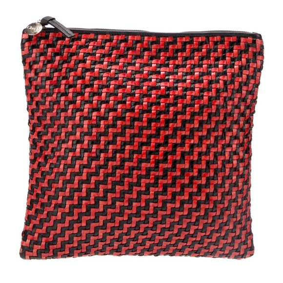 Clare V Handbags - Clare V Red and Black Woven Clutch